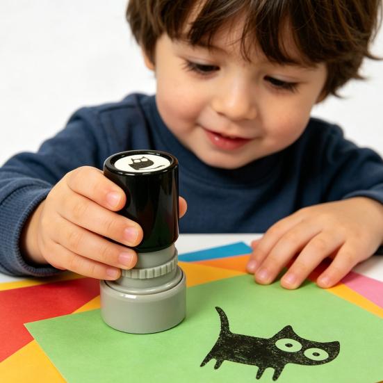Cute Black Cat Stamp Self Inking Cat Pattern Stamp Mini Kitten Stamp for Journals Cards Planners Scrapbooks Decoration