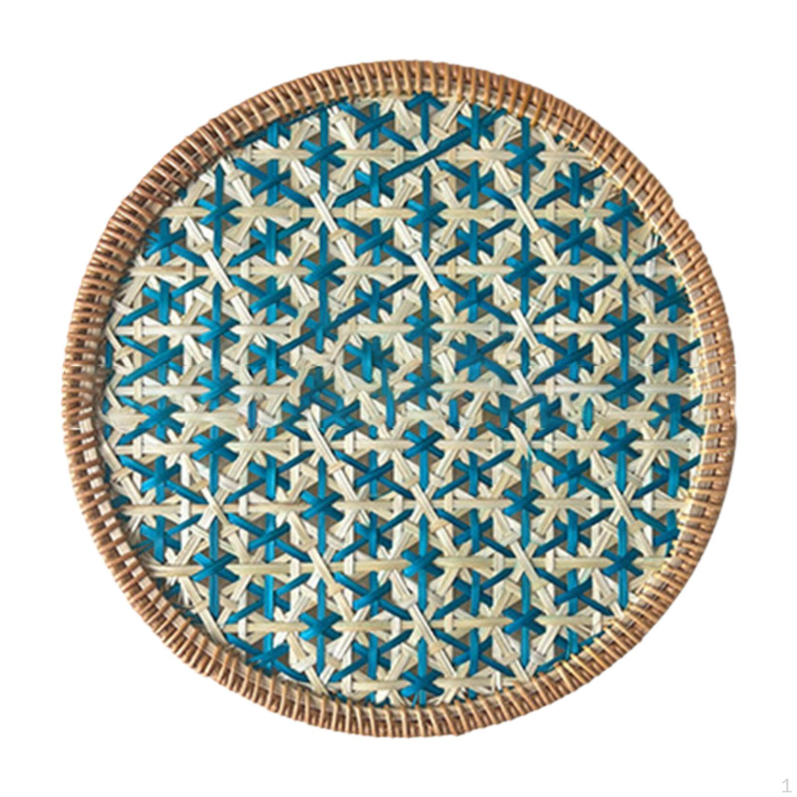 

Круглый плетеный коврик для столовых приборов Geometry Hand Boho 11,8 дюймовый коврик из ротанга для кухни Style B