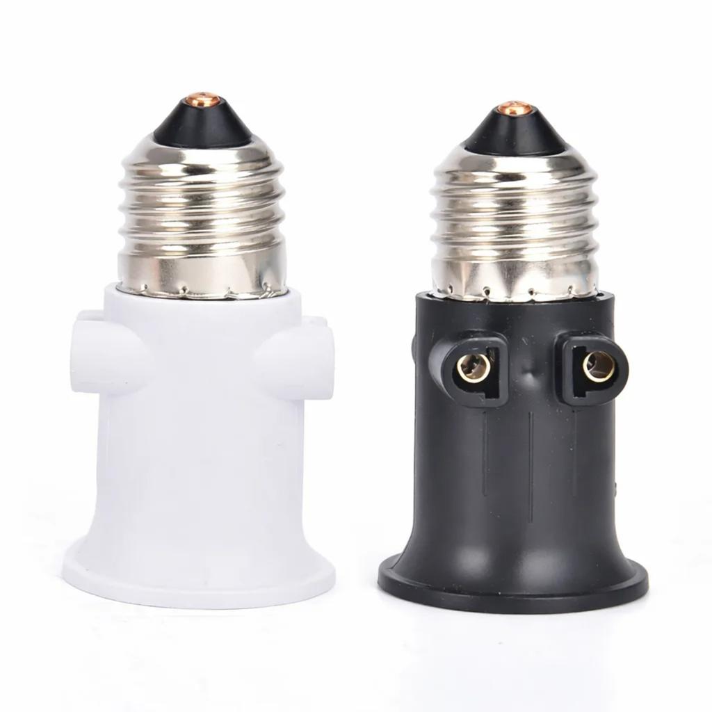 1 PCS E27 PBT Fireproof Bulb Adapter EU Plug Lamp Holder Base Socket AC100-240V 4A for Home Office Lighting