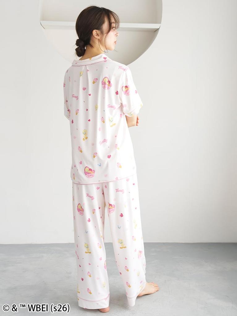 Shirt Long Cut Pants SET SHCO262110 PNK F [Snidel Home] [Set Item] [Tweety] Open-collar & Women's