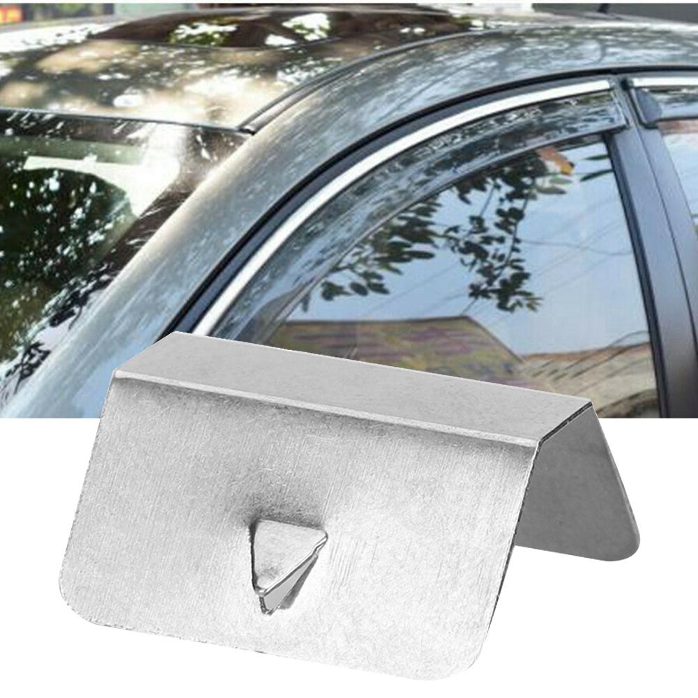 Rain Deflector Clips Wind Deflector Clips  Car Wind Rain Deflector Channel Stainless Steel Fixing Retaining Clips Set