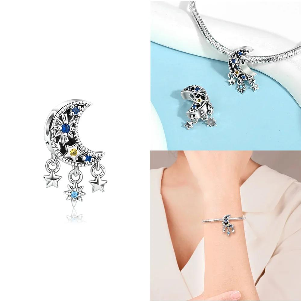 

Pendants Woman Original Spirit Star Feather Blue Moon Owl Copper Charm Beads Fit Bracelet Diy Valentines Gift Accessory