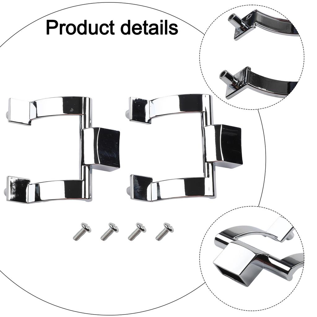 Shower Handle Bracket Set Zinc Alloy for Replacement Includes Screws for Convenient Installation On Various Doors