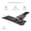 KBTRAYADJ2 Black Keyboard Tray Full Motion Height Adjustable Keyboard Mouse Tray 255mm X 670mm Table Mountable Ergonomic Slider with Wrist Rest Mouse