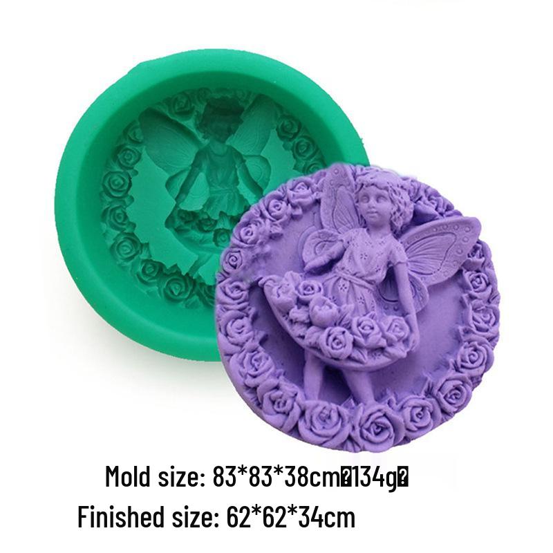 Retro Praying Angel Garden Fairy Silicone Mold for Soap, Candle, or Plaster Epoxy