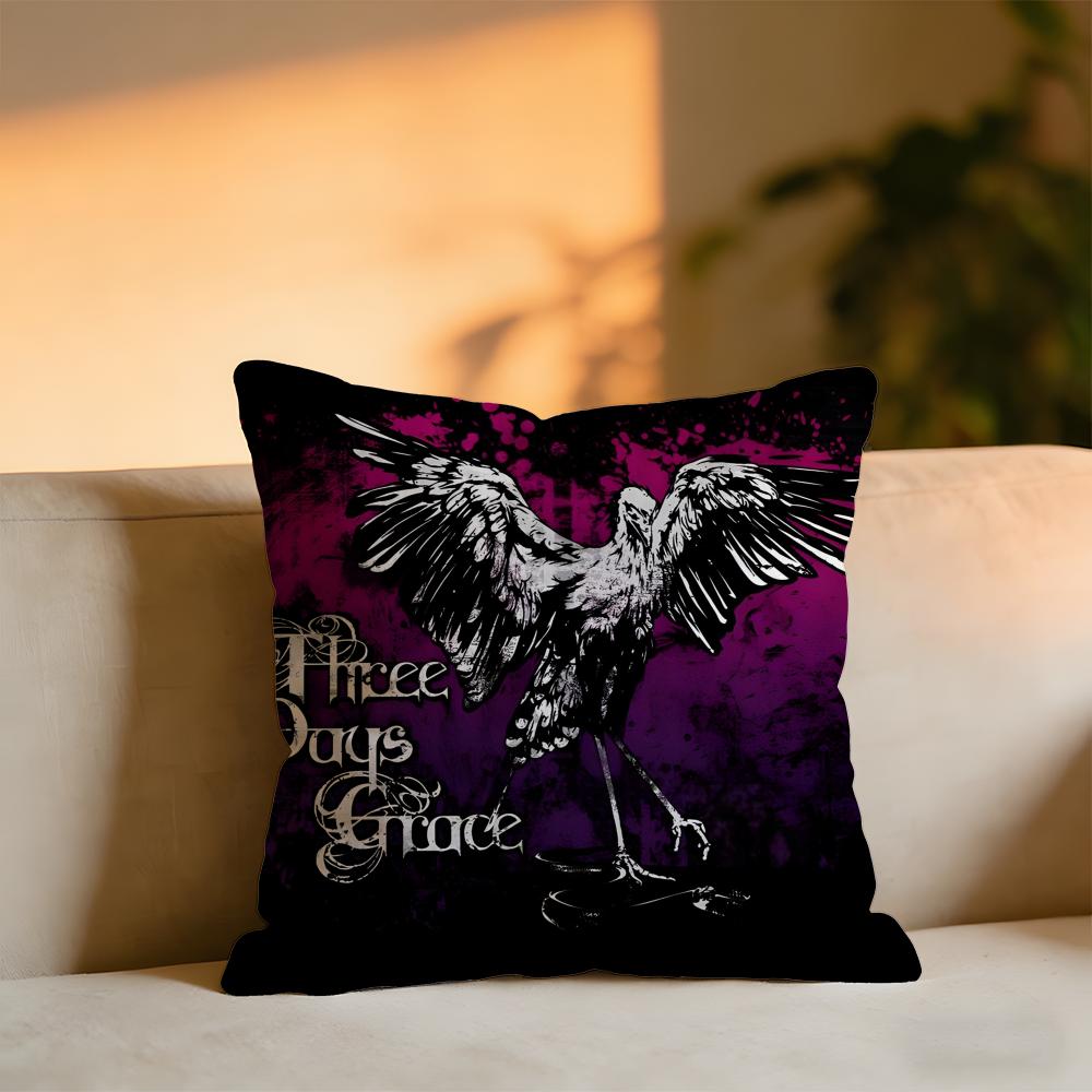 Three Days Grace Cushion Cover Cozy Velvet Throw PillowSoft Warm Cushion For Sofa Bed