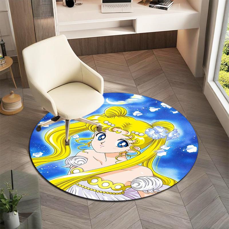 Cute Cartoon Theme Sailor Moon Tsukino Usagi Cartoon Rug Multifunctional Household Anti-slip Decorative Door Mat, Outdoor Floor Mat, and Carpet Q12