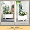 Raised Garden Bed with Trellis 35.4 X 15.7 X 47.2 Inch Planter Box for Outdoor Plants Vegetables Flowers Herbs White Wooden Pla