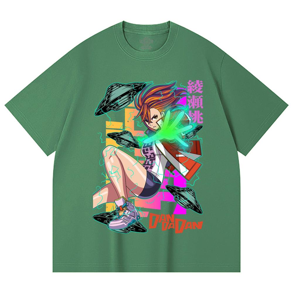 230 Gsm 100% Cotton Dandadan V20 Momo Print Unisex Heavy Cotton T Shirt