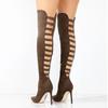 Fashion Sexy Black Women's Long Boots Women Autumn Heels Shoes Over The Knee Thigh High Heel Boots Female Woman Summer Stretch Boot 10cm