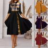 Women's Fashion Summer Spring 3/4 Sleeve POLO-Neck Casual Dresses