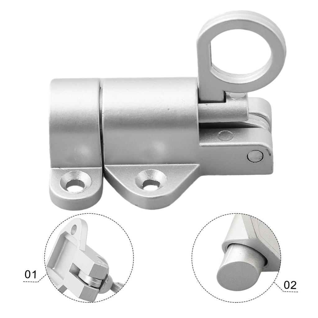 1 * Self Closing Latch Bolt  4 * Screws Aluminum Alloy Gate Security Pull Ring Spring Bounce Door Bolt Latch Lock