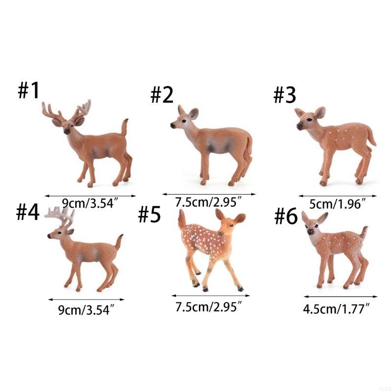 62KD Artificial Deer Family Figurines Miniature Cake Toppers Home Decoration