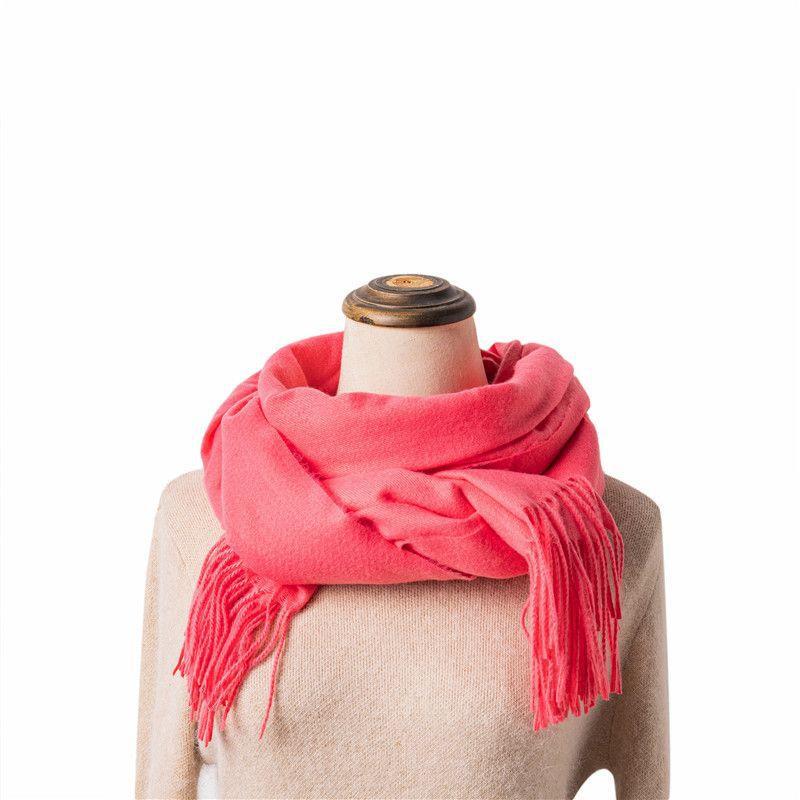 Women's Faux Cashmere Warm Scarf - Autumn/Winter Solid Color Korean Style Shawl