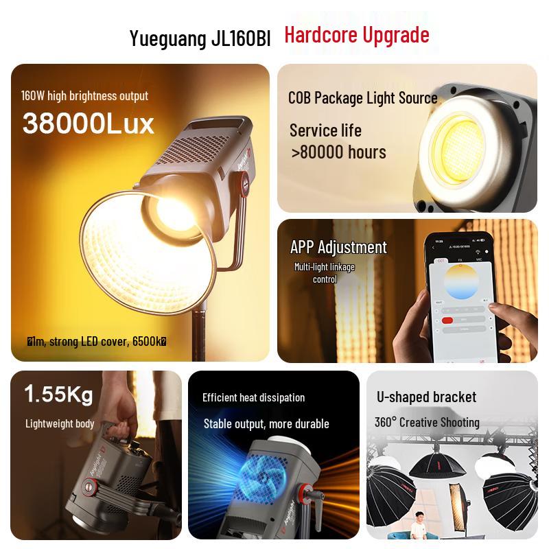 JINBEI JL160BI 160W Bi-color LED Video Light