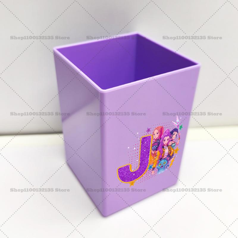 Kpop Demon Hunters Pen Holder Cartoon Anime Pattern Print Office Desk Accessories Boy Girl Stationery Pencil Organize Home Gift