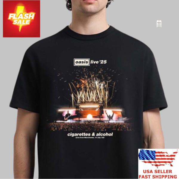 Новая одежда Oasis Live 25 Сигареты и Алкоголь Манчестер 11 июля 2025 Футболка Унисекс S