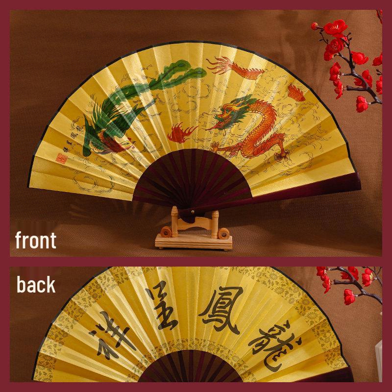 Китайский древний стиль LIEI 10-дюймовый мужской тканевый веер