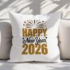 1pc Pillowcase, 1pc Large Vintage New Year Pillowcase - Double-Sided "Happy New Year" Themed Cushion Cover with Symbolic Pattern, Zipper Closure, Mach