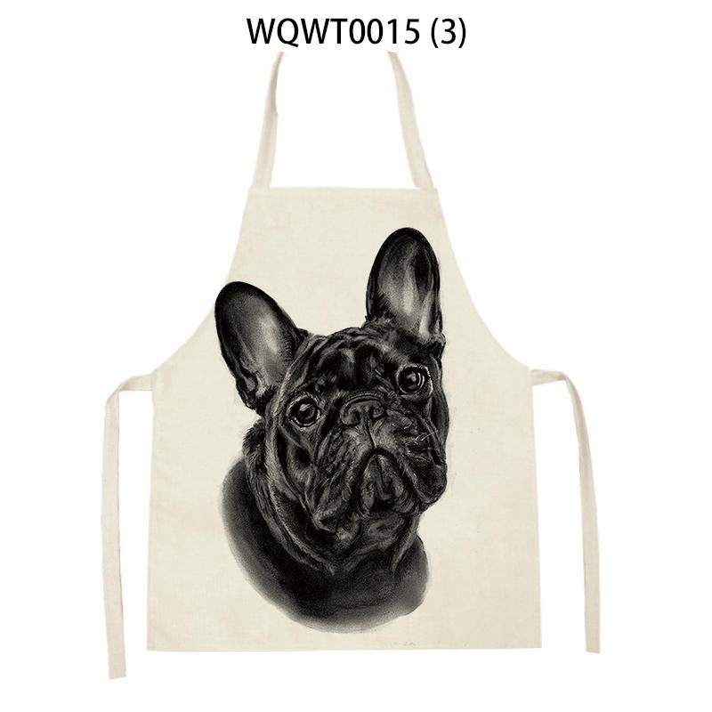 Adult Kids Kitchen Apron Funny Cartoon Dog Printed Sleeveless Linen Baking Aprons for Men Women Home Cleaning Tools Delantal