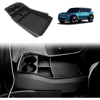 BestEvMod For EV9 Lower Center Console Organizer Tray Interior Accessories Storage Box ABS Material With PVC Trim Compatible With 2024 2025 2026 Kia