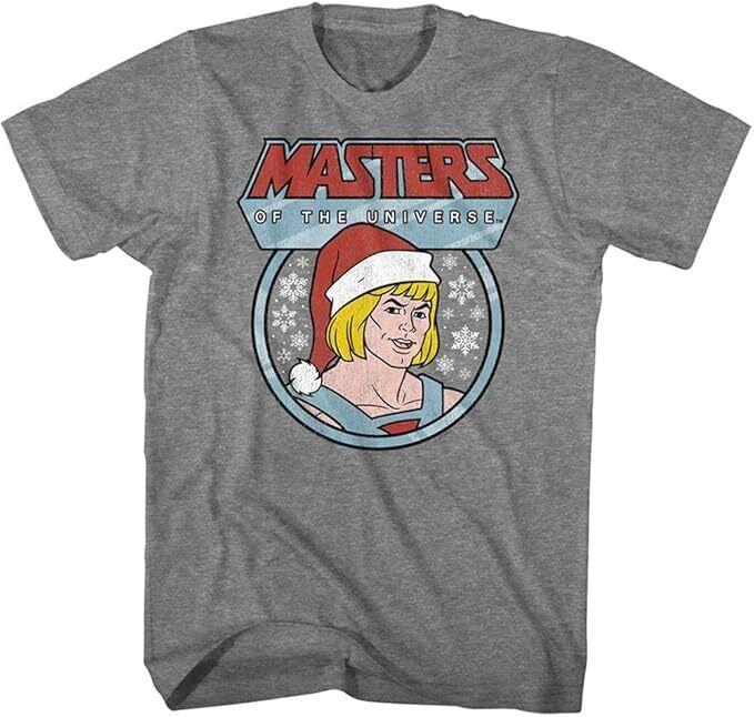 

Masters of The Universe Cartoon He-Man Christmas Adult Short Sleeve T-Shirts Gra 4XL