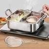 304 Stainless Steel Mesh Strainer Spoon Silver Fine Wire Mesh Hot Pot Strainer Cooking Utensils Long Handle Sieve