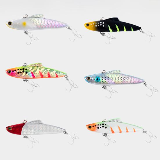 10CM/33G VIB Fishing Lure with Hooks Sinking Reflective 3D Hard Artificial Bait Freshwater Saltwater Trout Bass Walleye Fishing Accessories