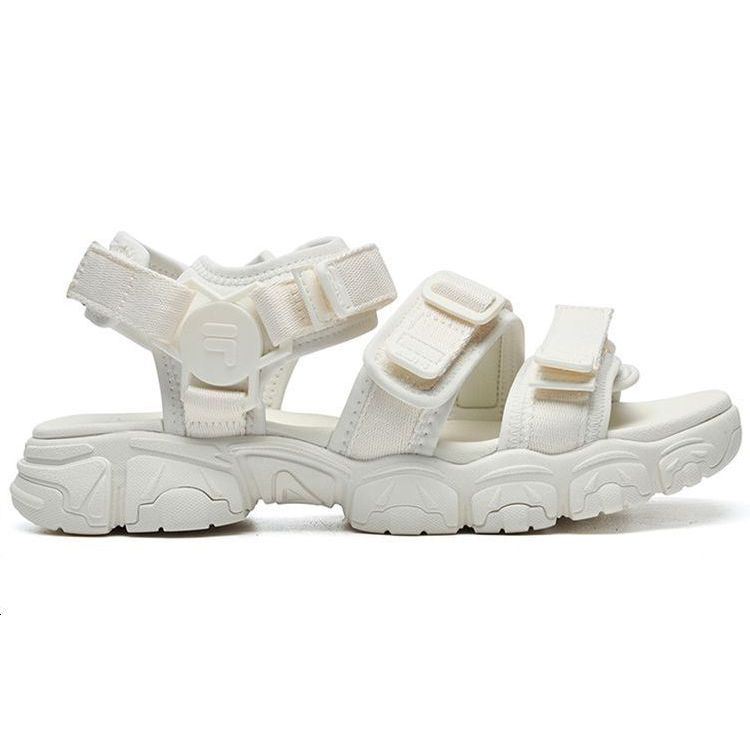 Fila Cat Paw Sandal Fabric Casual Sports Beach Sandals Women sandals Snow-White F12W226408FSW