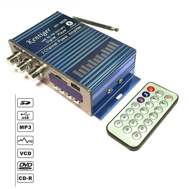 

Автомобильный Bluetooth USB FM усилитель мощности, бытовой 12 В 3 А мини Hi-Fi стерео аудио усилитель с пультом дистанционного управления синий