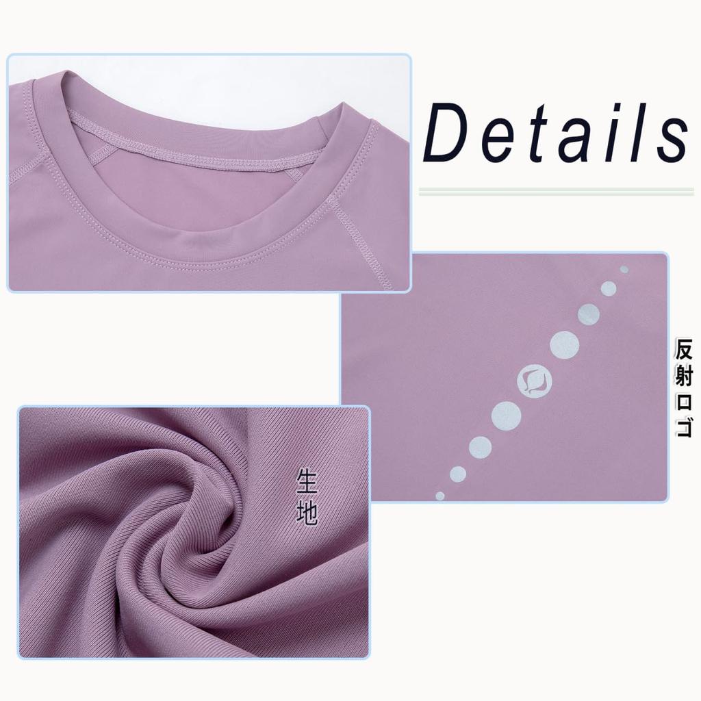 Yoga Wear Sports Short Hot Quick [Pluviva] Top, T-Shirt, Women's, Sleeve, Pilates, Running, Sportswear, Gym, Yoga, Cycling, Fitness, Dry, S10-pu-M