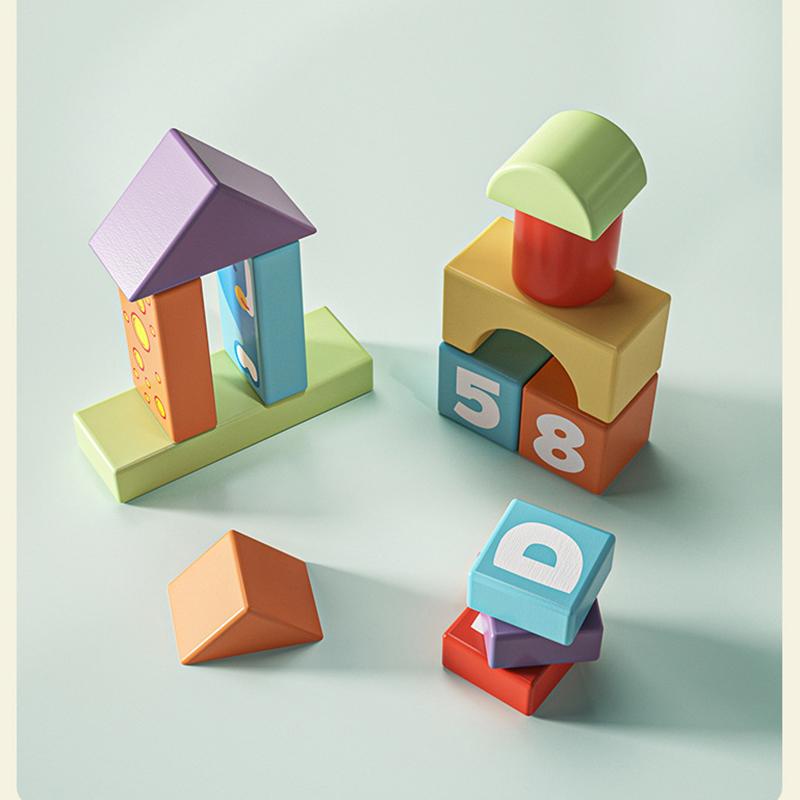 Iwood Boys and Girls Sea Animals Barrel Building Blocks/Wooden Large Particles of Intellectual Toys for 1-3 Years Old Children's Day Birthday Gift