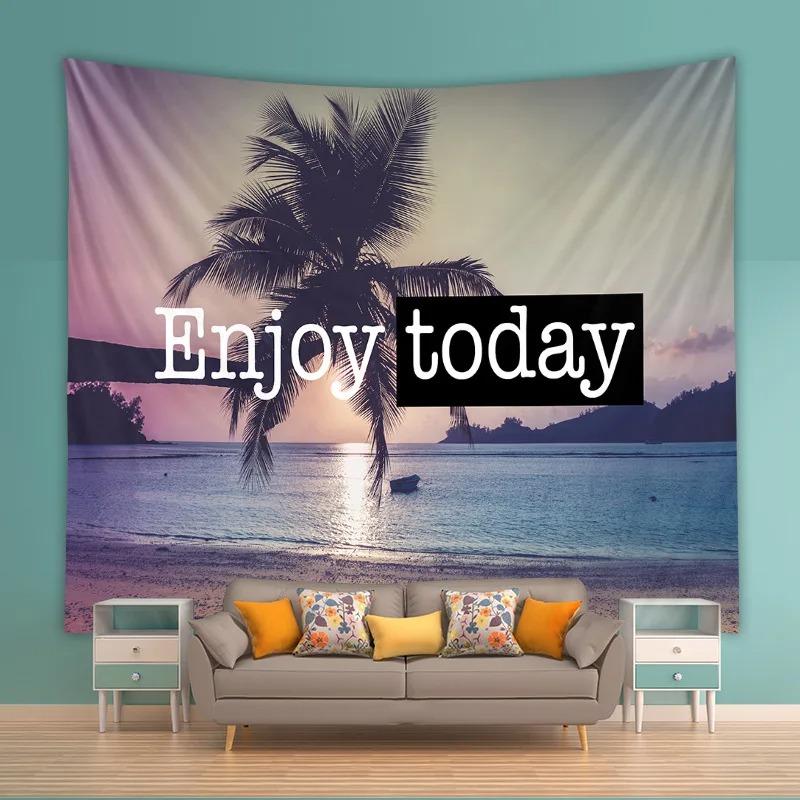 Простой пейзаж Океан Фон Гобелен Спальня Гостиная Гобелен Украшения Дома Настенный — фото 3