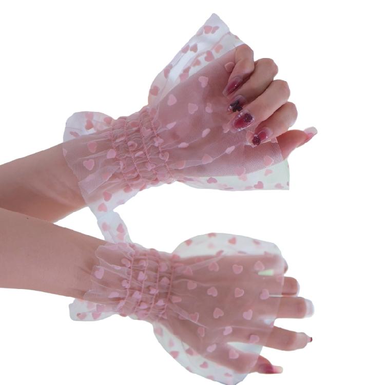 Elegant Heart Sleeves For Nails Art Photography Soft Sheer Fabric Comfortable Elastic Arm Covers