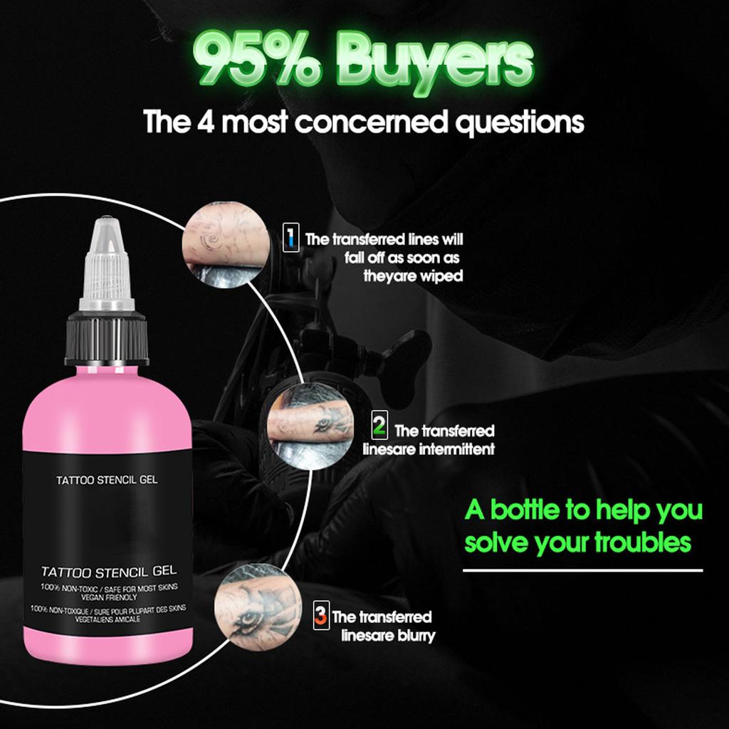 4 Oz Tattoo Transfer Cream Pink Tattoo Stencil Transfer Gel Solution with Spout Tattoo Stencil Soap for Auxiliary Transfer Tattoo