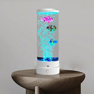Simulated LED Colorful Large Bubble Fish Light Bedroom Atmosphere Light USB Plug Night Light Living Room Night Light Decoration