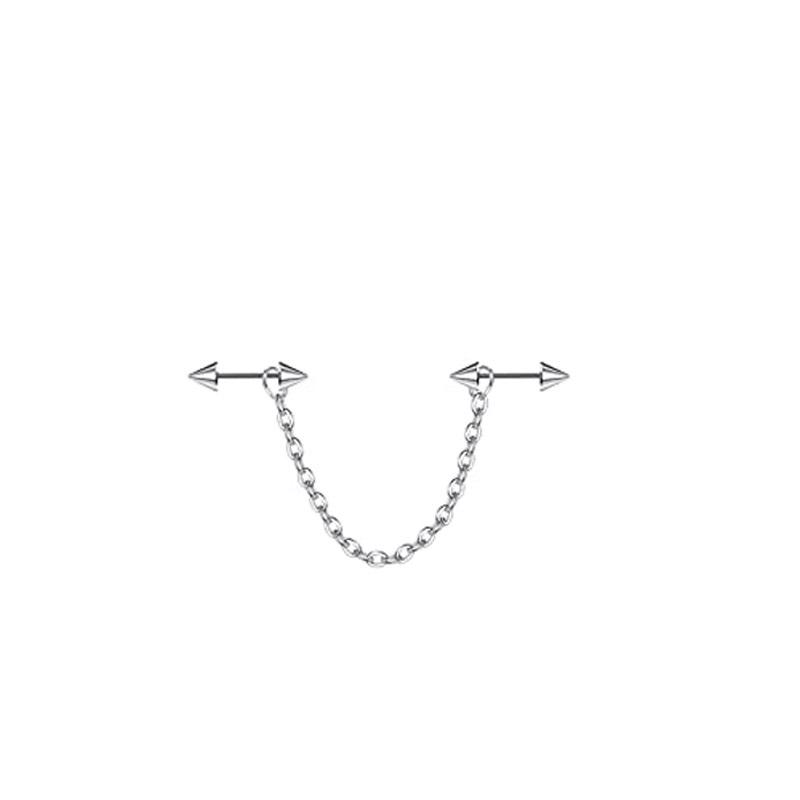 

Мягкая глина с розовым жемчугом, гвоздь в виде ушной косточки, цепочка из нержавеющей стали