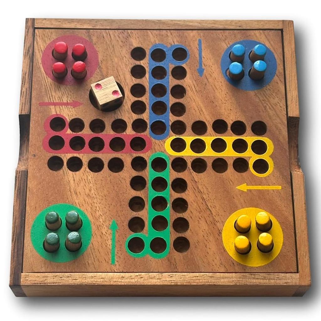 Rurumi Wooden Board Competitive Compact Wooden Wooden Portable Educational Toy Small Game, Game, Toy, Edition, (Ludo, Size)