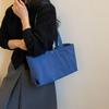 Minimalist Canvas Tote Bag with Snap Closure and Long Shoulder Straps Casual Everyday Shopper Purse for Women Daily Use