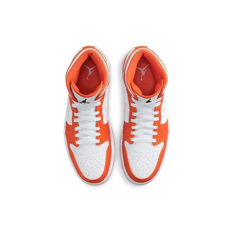 Air Jordan 1 Mid SE Electro Orange Men Sneakers Black White DM3531-800