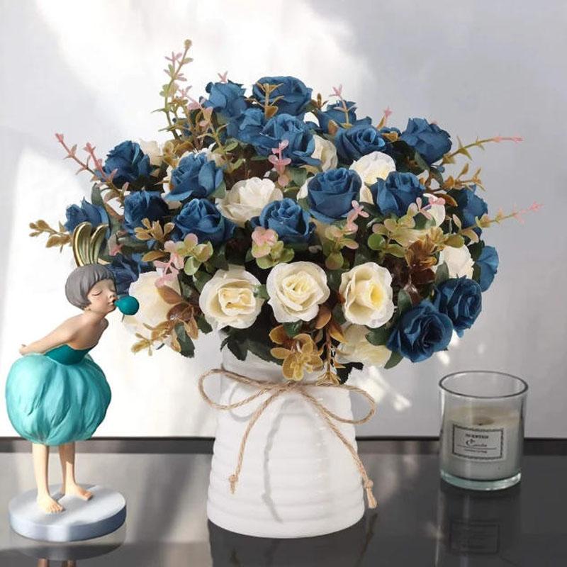Artificial Flowers Silk Fake Plants UV Resistant Home In/Outdoor Garden Decor