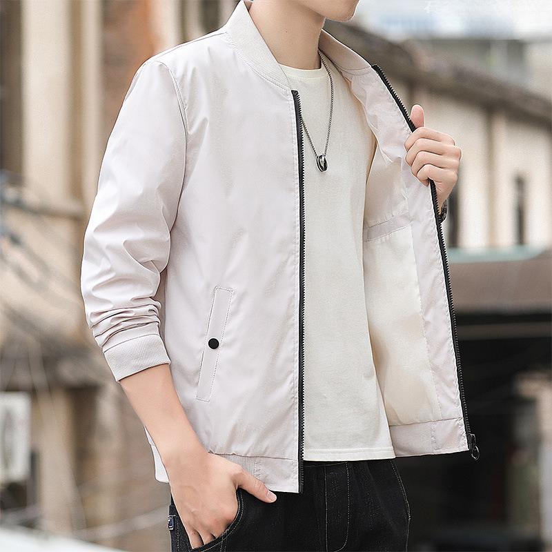 Spring and Autumn New Korean Version of Simple Trend Slim Stand-up Collar Jacket Men's