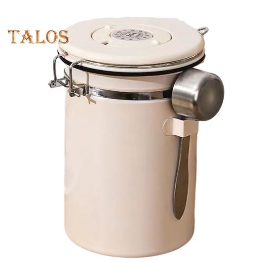 

Контейнер для хранения кофейных зерен с совком, большой емкости, герметичный контейнер для пищевых продуктов, интеллектуальный выпускной клапан, банка для сахара, муки и хлопьев 1800ml