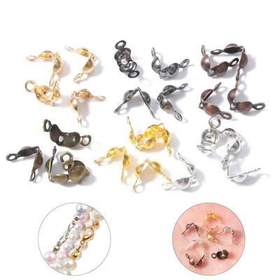 100pcs/pack Alloy Double Buckle DIY Accessories Double Buckle Bracelet String Buckle Small Bean Double Hole Clip Fastener