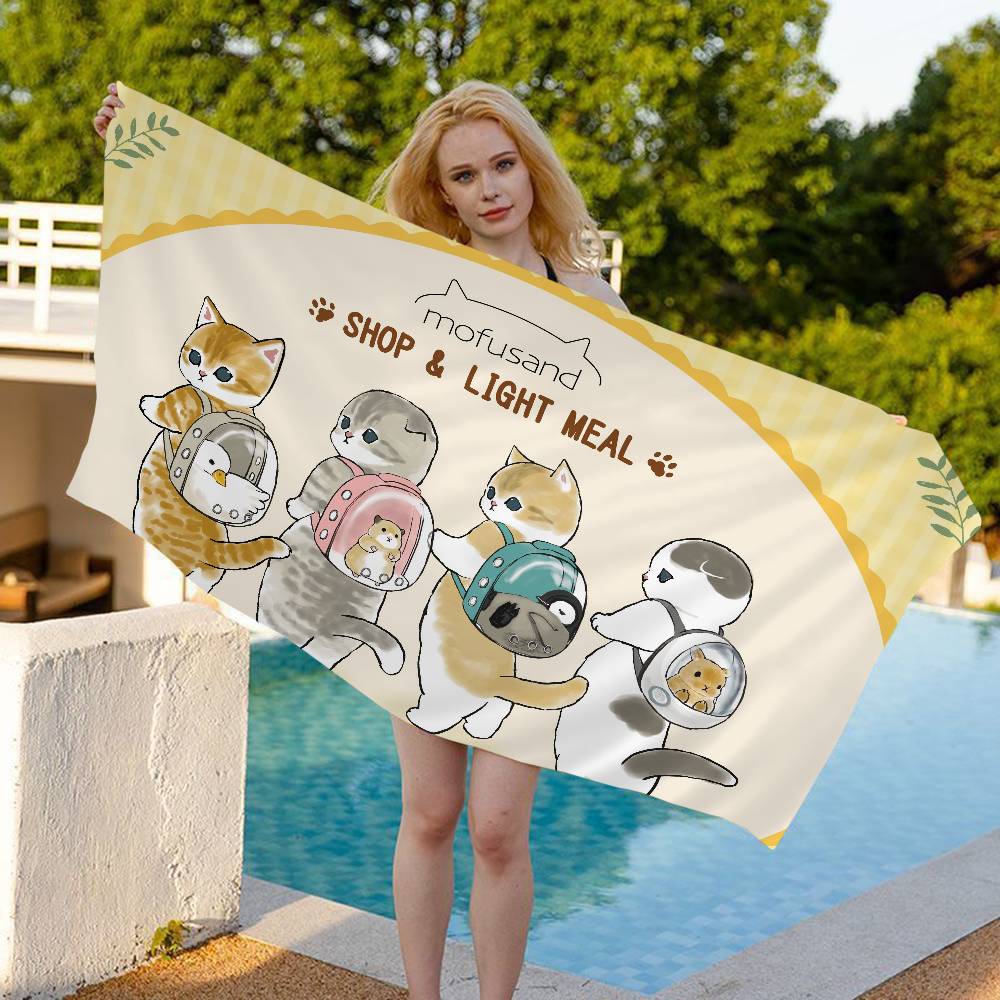 Cartoon Cute M-Mofusand Microfiber Beach Towel Absorbent Quick Dry Soft Yoga Swimming Resort Mountain Climbing Towel