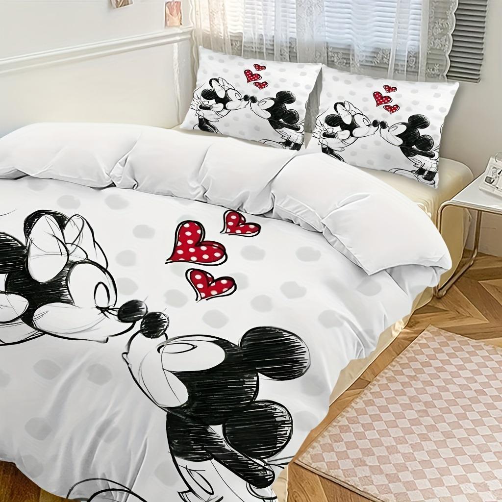 Conjunto de Capa de Edredom Mickey Anya Forger Edredom Roupa de Cama 3D Conjunto de Roupa de Cama Infantil 3 Peças 1 Capa de Edredom Tamanho King