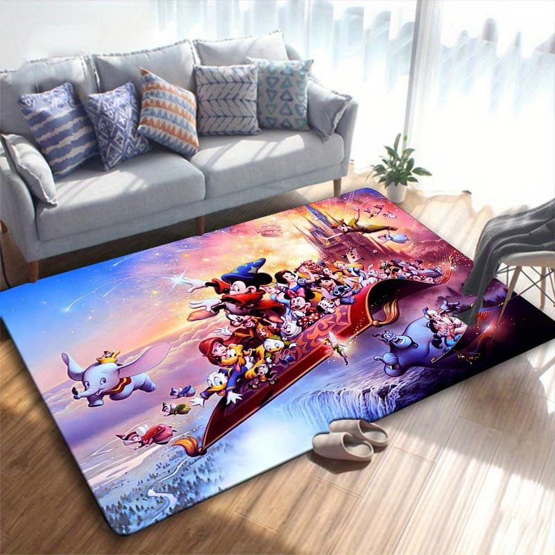 1pc Disney Mickey Mouse and Minnie Pattern Carpet Area Rug Non Slip Carpet Hand Washable Floor Mat Suitable For Living Room Bedroom Home Decor