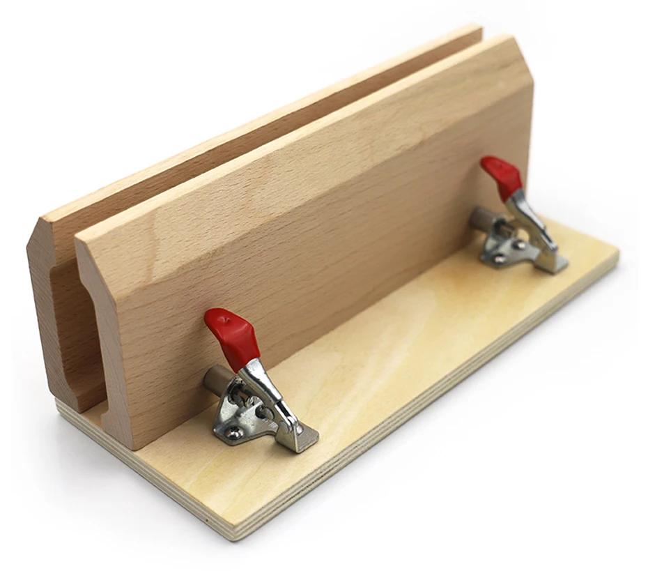 Leather Stitching Clamp - DIY Wooden Sewing Horse with Adjustable Jaws, Desktop Tool for Leathercraft, Bookbinding & Repair