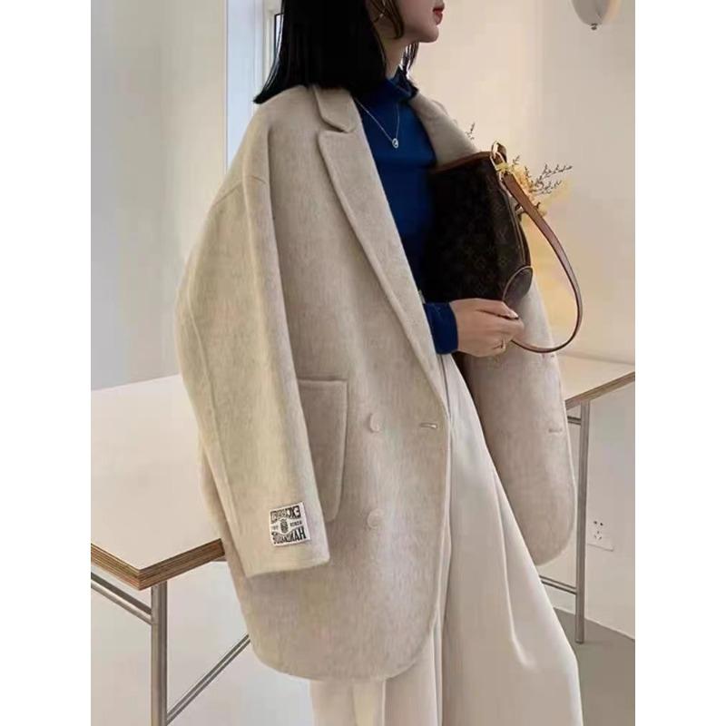 Nový zimní malý oblek High-end dámský vlněný kabát oboustranný