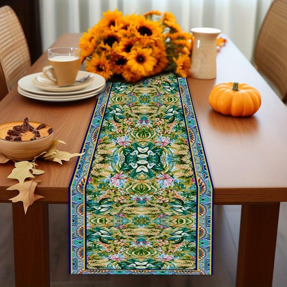 1 pièce Chemin de table Style Bohème en Polyester, Design pour Jardin Extérieur, Cuisine, Salle à Manger, Réunions Familiales, Mariages et Fêtes 150x33cm orange